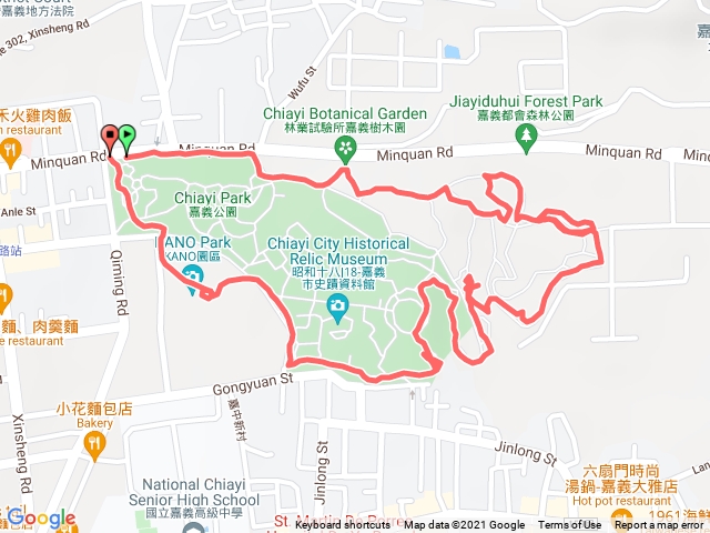 嘉義公園樹木園都會公園射日塔四區環狀線