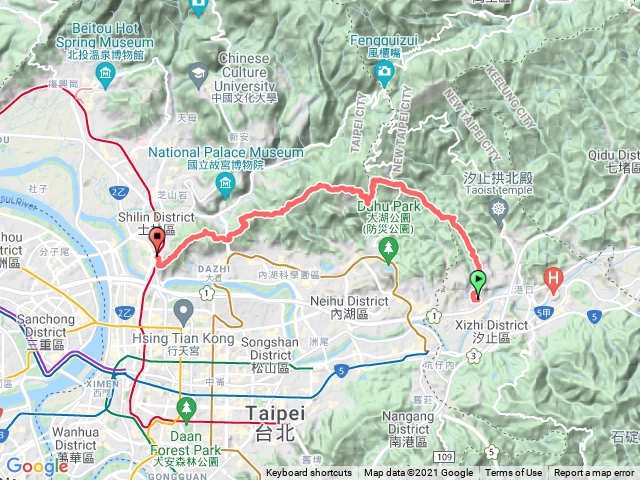 20211228金劍縱走{汐止金龍湖到劍潭捷運站}