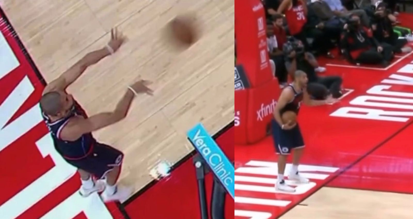 【影片】沒人要來接球！Batum發球出現踩線失誤將球權拱手讓給火箭