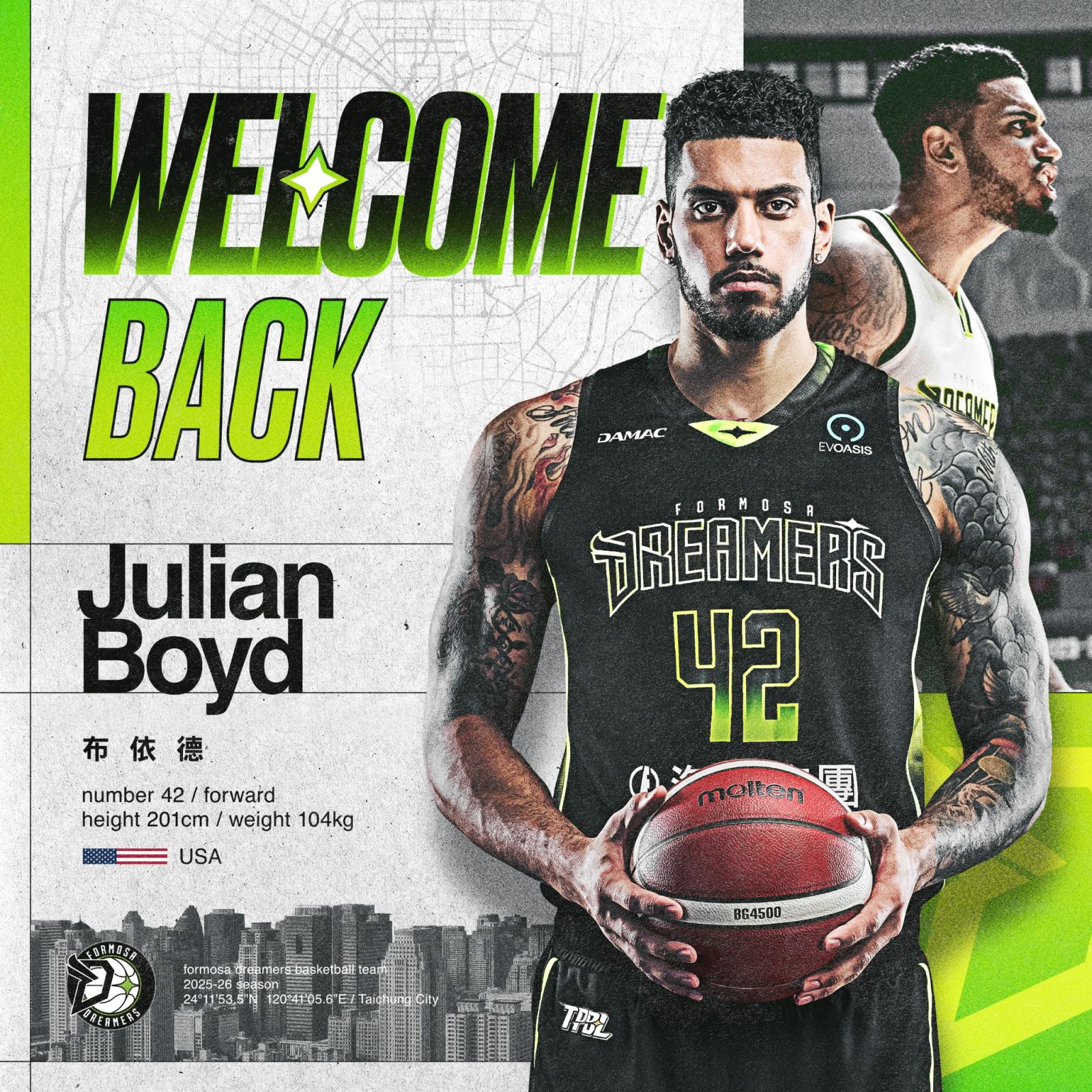 再度重返老東家！布依德正式回歸福爾摩沙夢想家