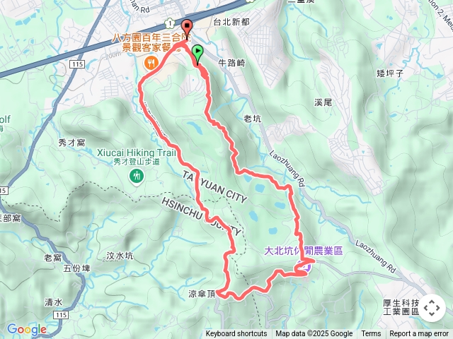 楊梅戶政-森林鳥-涼傘亭-大北坑-福人步道-楊梅戶政