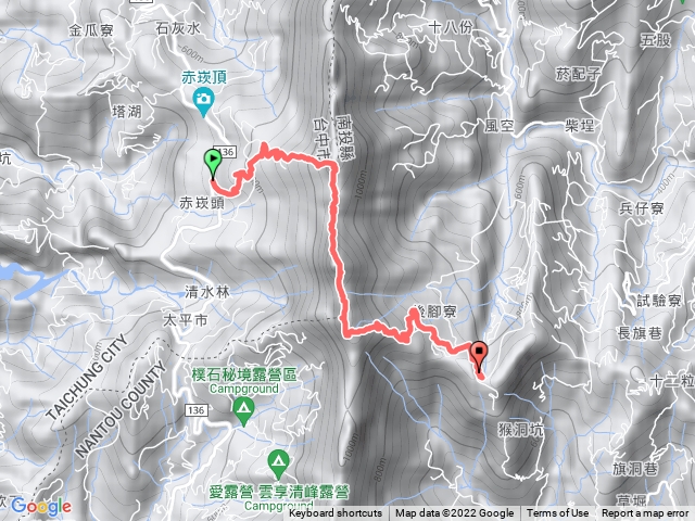 大橫屏山 (太平赤崁頭起登走北稜線）