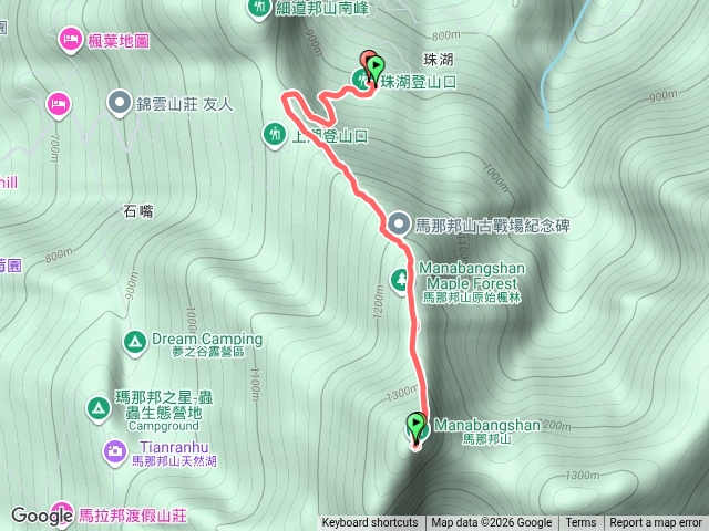 馬那邦山（珠湖登山口來回）