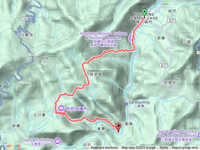 猴硐，三貂嶺，柴寮古道，中坑古道，三貂嶺步道，枇杷洞瀑布，摩天瀑布，合谷瀑布。20250820