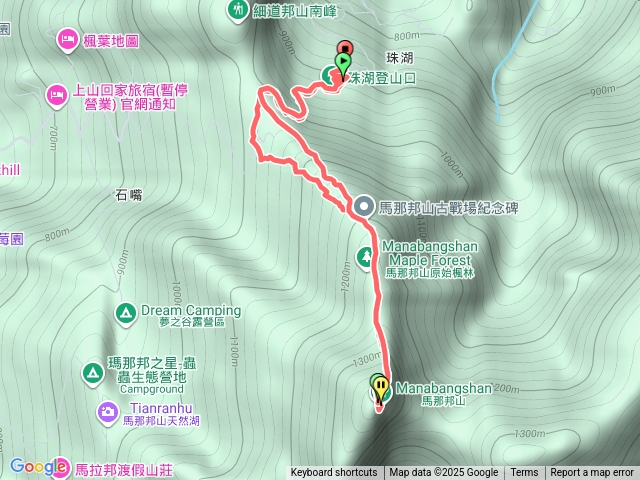 馬那邦山（珠湖登山口-三角點來回）