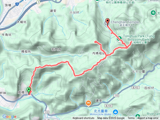 2025-12-18天上山(成福登山步道↝十八羅漢岩↝石門內尖山↝石門內尖山東峰↝火焰山↝天上山↝南天母廣場)預覽圖
