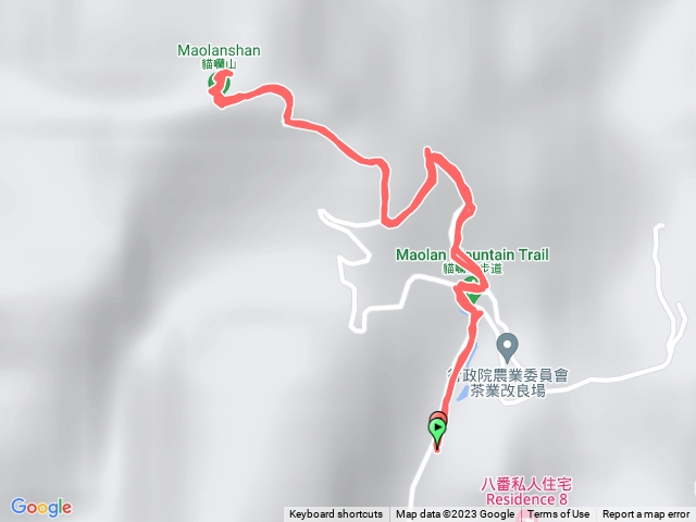 貓囒山步道，停車場，登山口，觀景平台，涼亭，水泥大水塔，貓囒山，風力塔