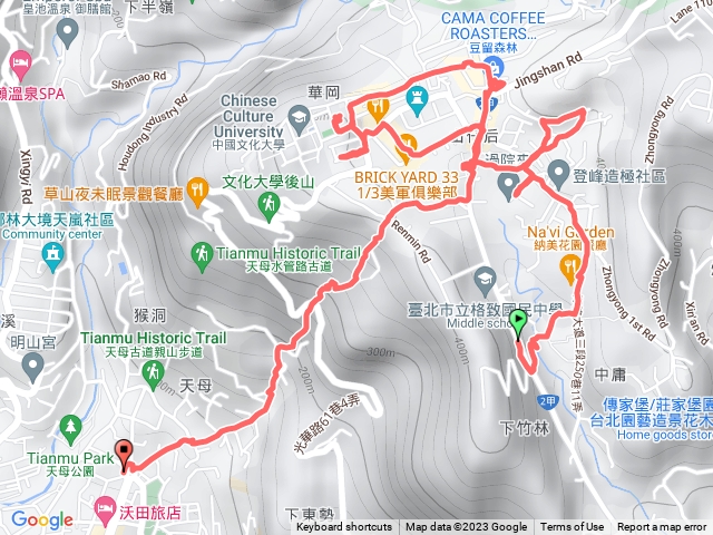 下竹林-華岡藝校-文化大學-下竹林步道