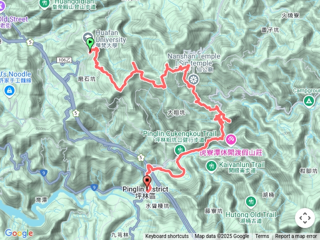 石碇大崙南勢坑山鑽石峰人頭面山獅公髻尾山南山寺北勢溪右岸自行車道