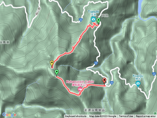 庫哈諾辛山~天池上進涇橋出