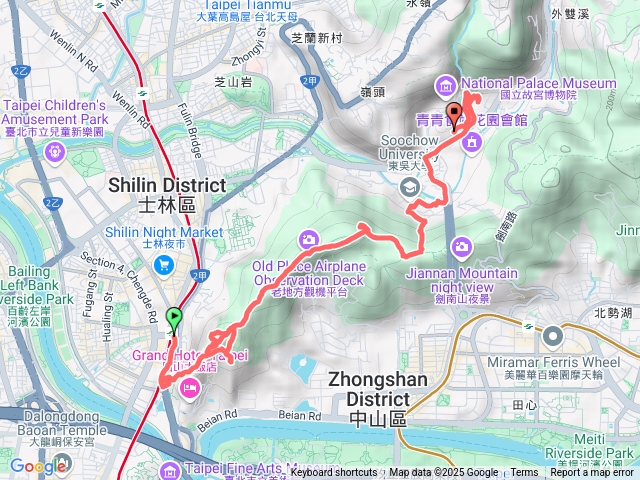 劍潭山、士林八美、東吳大學、故宮預覽圖