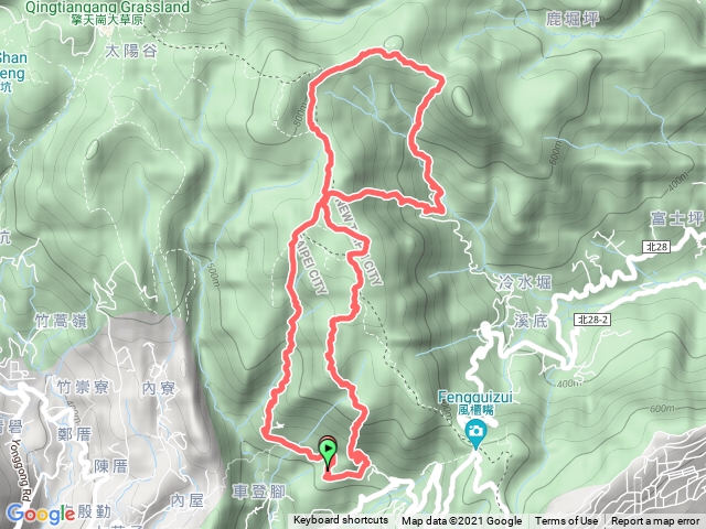 2021-10-03 全成土雞城福德廟~頂山南峰~頂山西南峰~頂山~磺嘴山登山口~林市古道~杏林山~荷蘭古道O繞