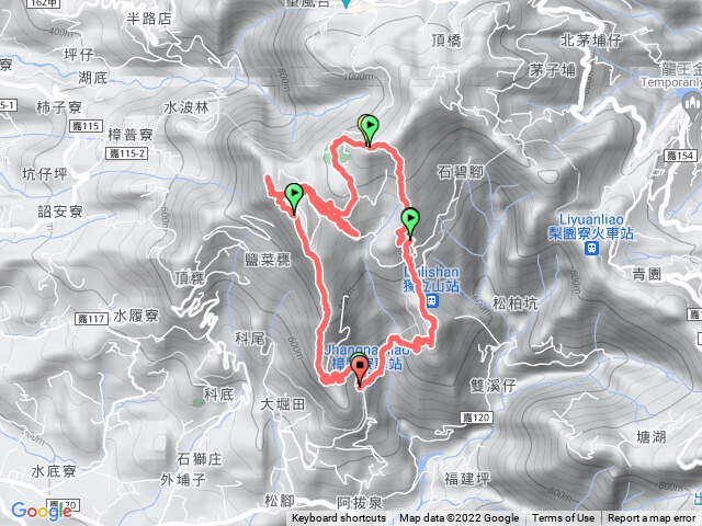 阿拔泉山觀音石山紅南坑山獨立山O繞