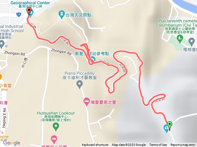 飛行傘基地-地理中心碑