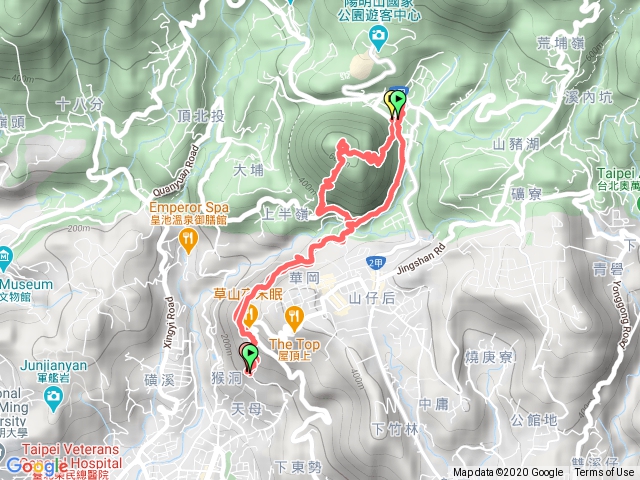天母古道至紗帽山路徑