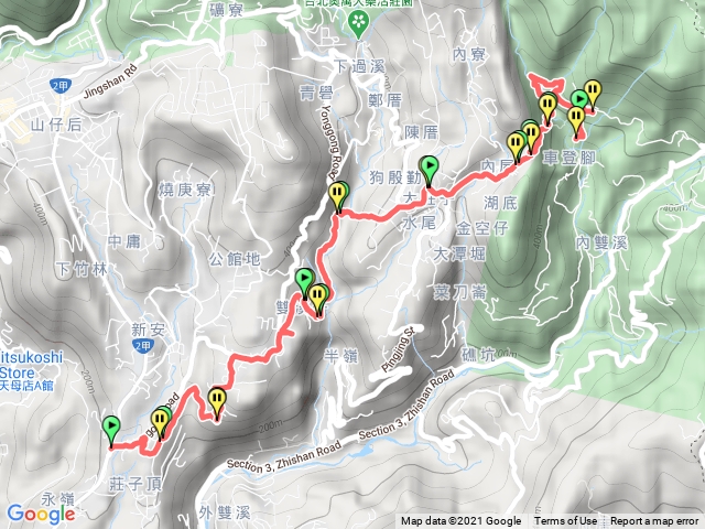永公路 尾崙古圳 尾崙山 關帝廟 菁礐溪 平等里 坪頂古圳 頂山社區 聖人瀑布