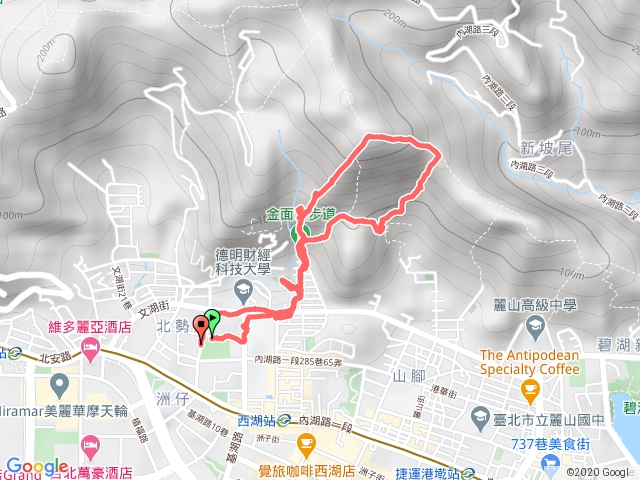 金面山(剪刀石山),O型路線