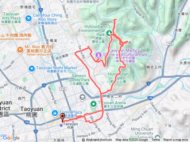 桃林鐵路步道、忠烈祠、王公坑山、虎頭山O型