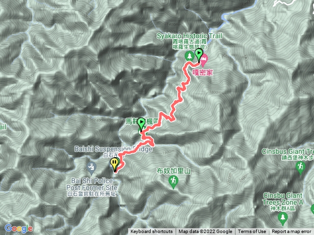 養老登山口到白石吊橋