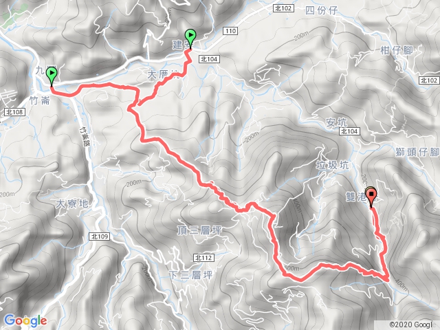 2020-08-25三峽大厝坑山，竹崙山，雙港子山，雙港子山東峰四山C繞下鹿母潭公車站