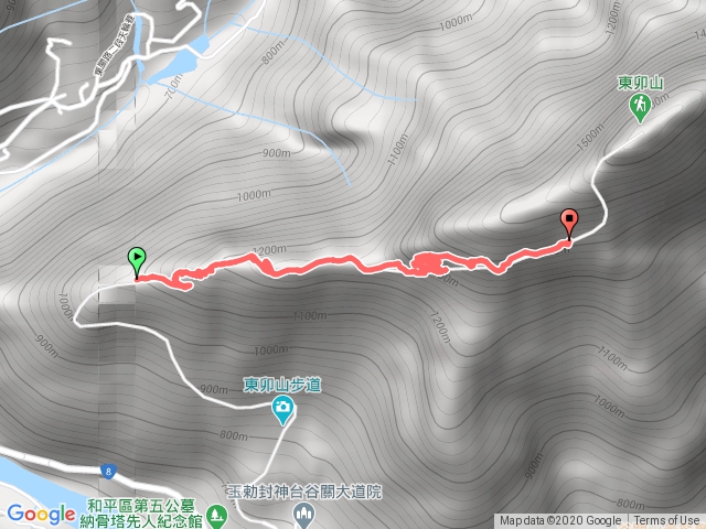 東卯山休憩涼亭至石瀑區