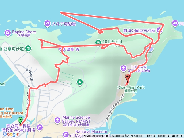 八斗子-忘幽谷-101高地（七斗山）-潮境公園