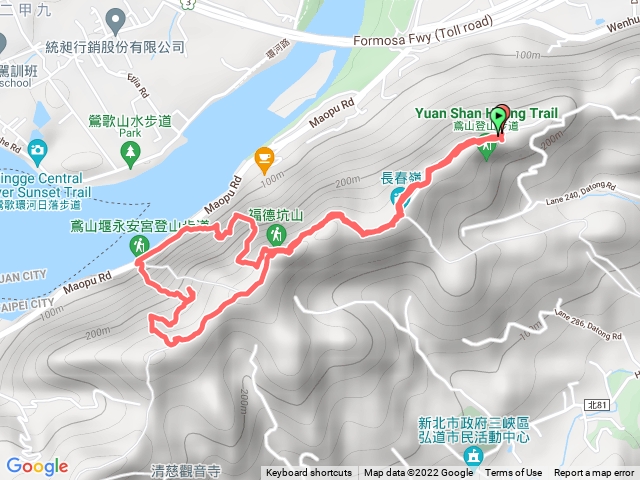 鳶山上彩壁下永安宮繞福德坑山回P型路線