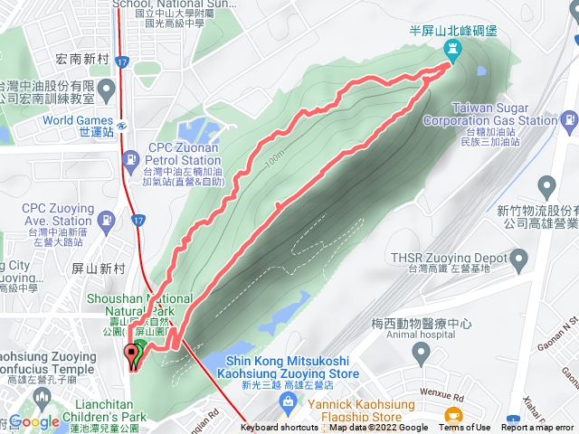 跌兩次的半屏山