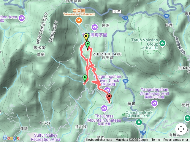 草山觀瀑吊橋➡️竹子湖➡️青春嶺➡️大屯瀑布