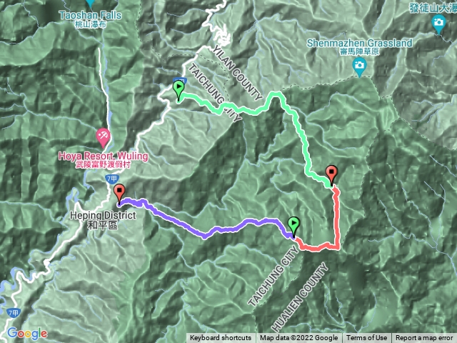 中央尖山死亡稜線下新鞋羅閑山