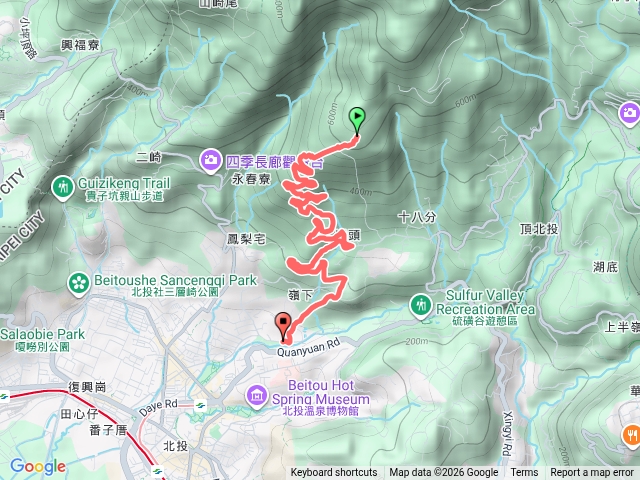 中正山下山，走回郵政訓練中心