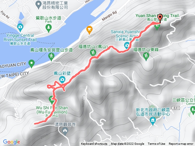 鳶山岩、褔德坑山、五十分山、鳶山彩壁來回