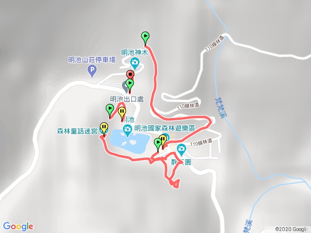 名池森林遊樂區0行一圈。