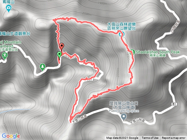 稍來山(大雪山林道)