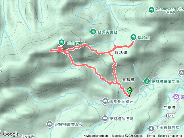 2026 09 28 東勢格10號~咸豐嶺古道~烽火台遺址~臭頭山~峭壁雄峰~三抱竹鞍~白石後仙洞-峰頭尖山腰古道~東勢格越嶺步道O型