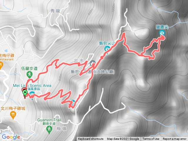 梅峰、獵鷹尖、一線天