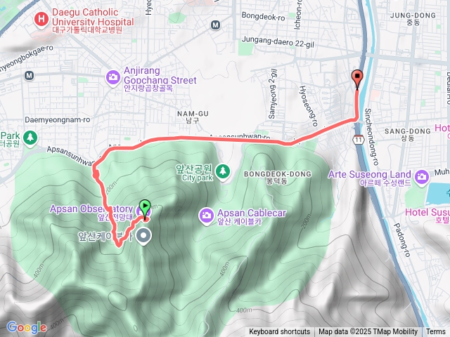 韓國大邱前山觀景台下山