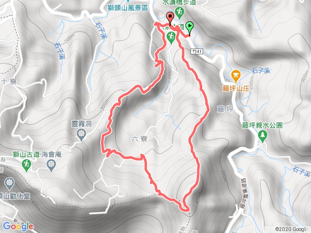 獅頭山藤坪、猿山、茶亭、六寮、獅山步道O型