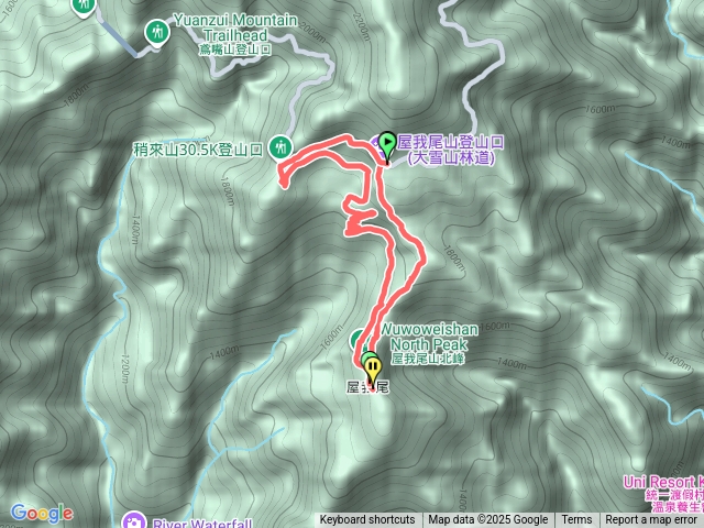 屋我尾山林道O型