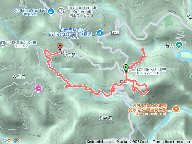 20250803坪林-漁光國小站-上學路-漁光派出所-大舌湖山-中九芎坑橋-圳沽路-石造水梘-上九芎坑橋-北43叉