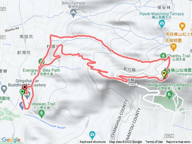 橫山自行車道、橫山步道、山湖步道環型