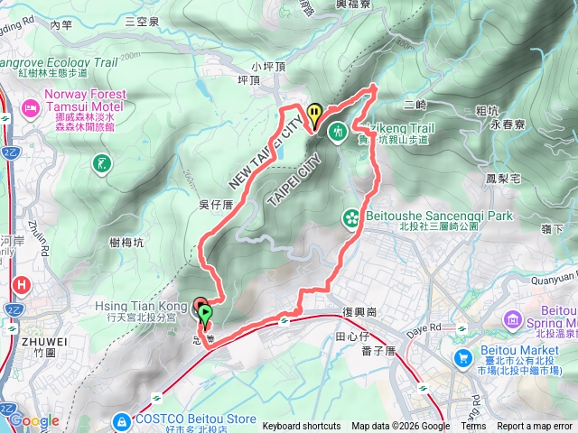 忠義山貴子坑O型縱走預覽圖