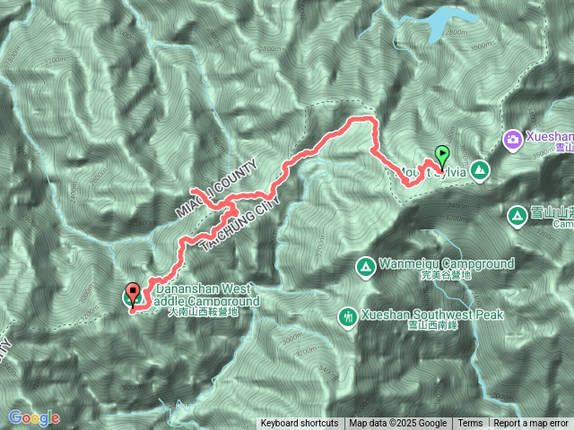雪山西稜翠池到大南山西鞍