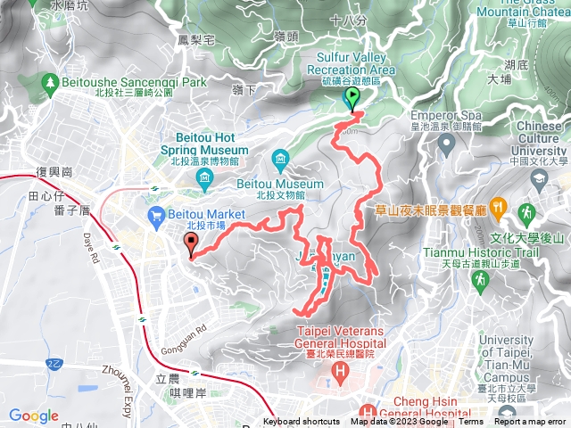 北投三岩-石壇山-磺溪山三峰-唭哩岸山-八頭山-丹鳳山