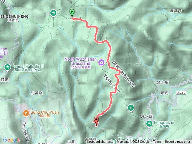 擎天崗→石梯嶺→黑森林→頂山→頂山西南峰→瑪番山→頂山公車站