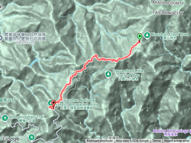 天池～鞍馬山～船型山～大雪山森林遊樂區停車場預覽圖