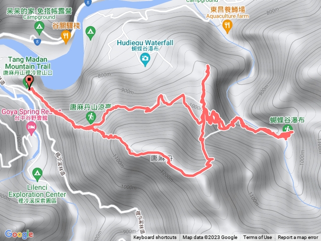 裡冷登山口、唐麻丹山、蝴蝶谷