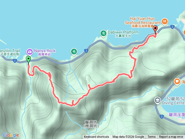 黃金8.5稜>南雅山西峰>南雅山>門牙岩>鐵達尼岩>黃金九稜 ##南雅奇岩停車場起登、海園古道登山口完登預覽圖