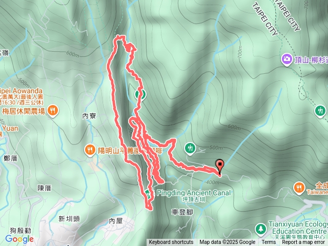 坪頂三圳-瑪礁古道-新圳頭山-內雙溪古道
