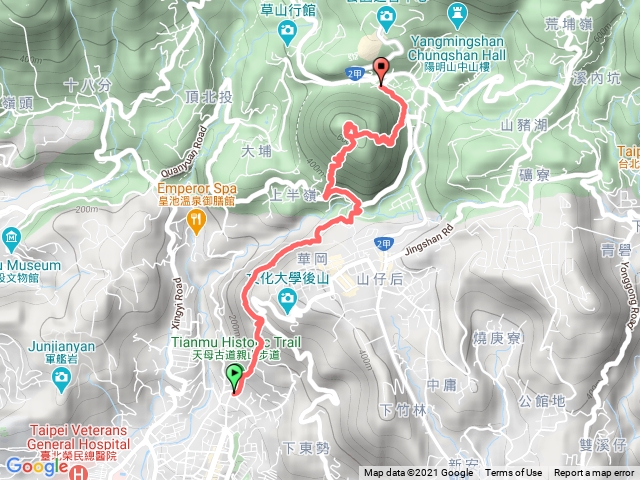 天母古道上紗帽山到公車總站